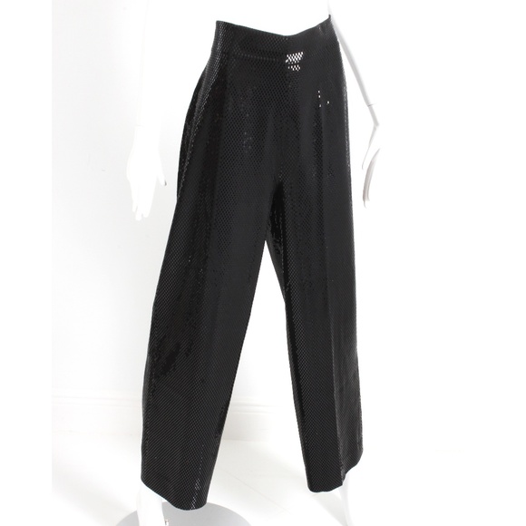 St John Evening Pants Wide Leg Embellished Black Paillette Sequins Formal Sz 12 - Picture 1 of 7